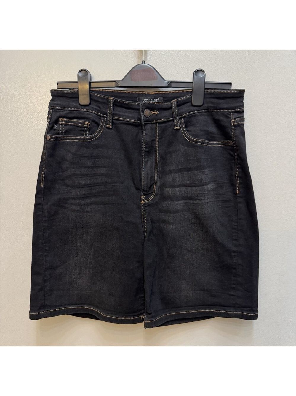 Judy Blue Veronica High Rise Mid Thigh Denim Shorts Black XL